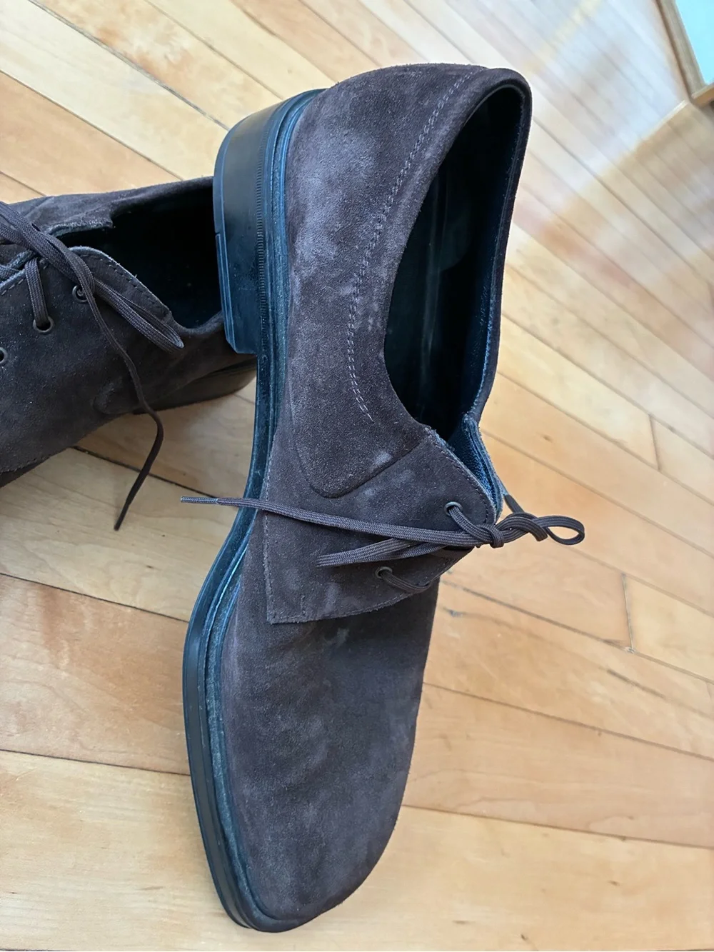 Salvatore Ferragamo Dark Brown Suede Derby Shoes